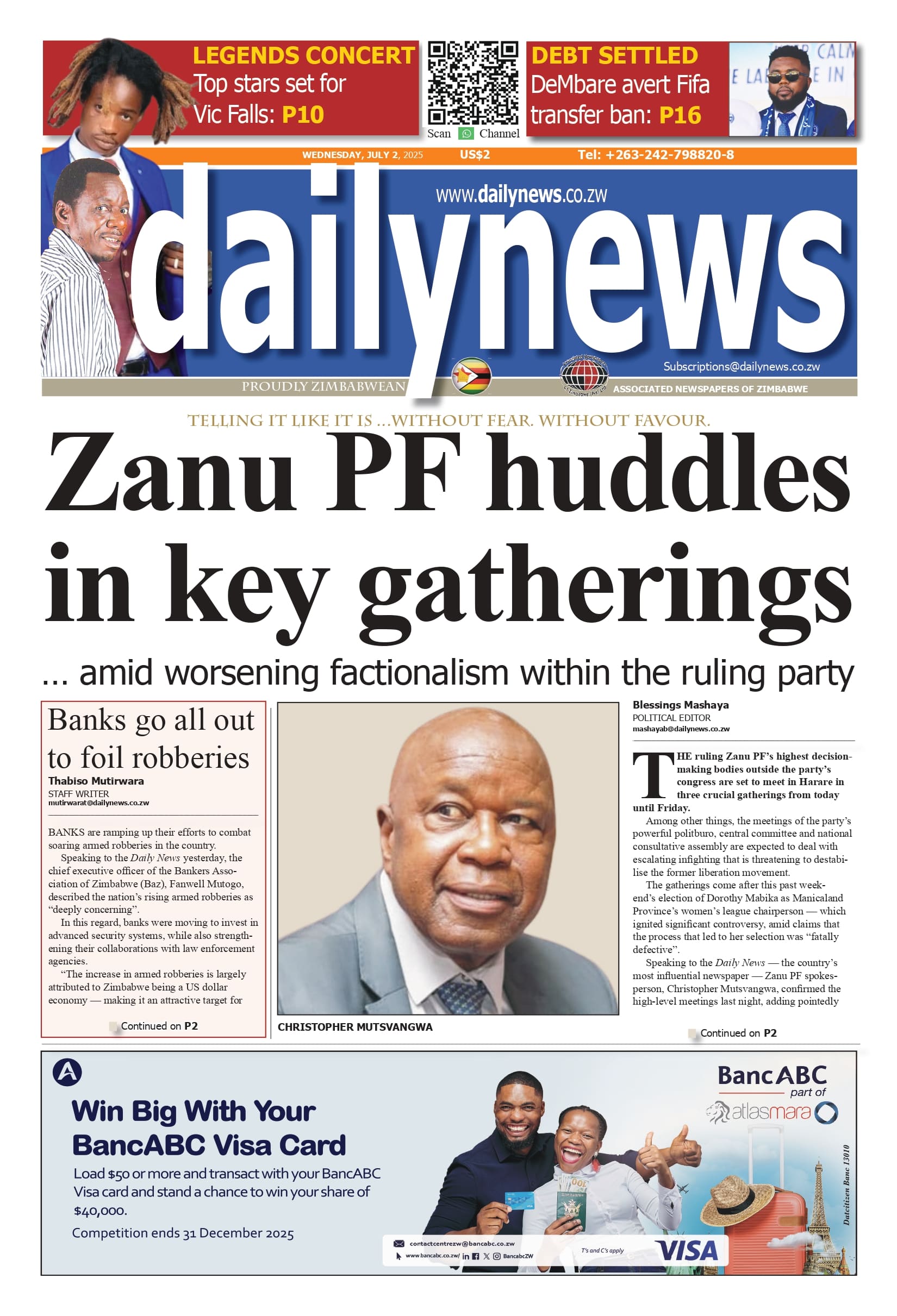 Wednesday 2 July 2025